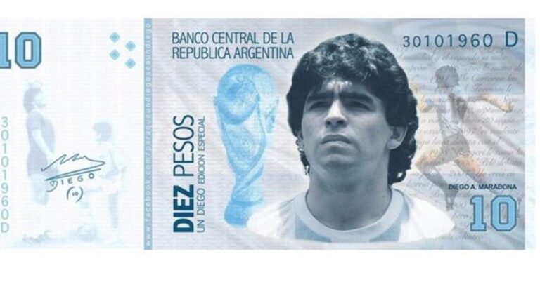 ¿Apoyás la iniciativa? Proponen crear un billete de 10 pesos con la imagen de Diego Maradona