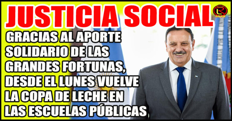 El Gobernador confirmó el desayuno y merienda para alumnos desde el Lunes