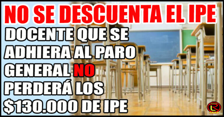 Al no haber transporte público no se descontará el IPE a los Docentes que adhieran al Paro