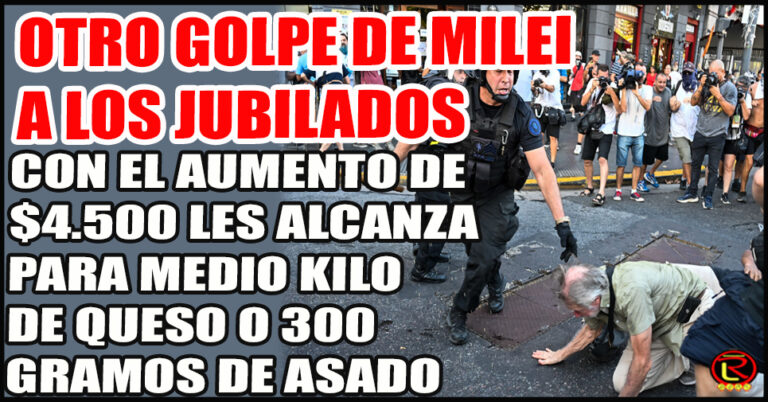 El aumento de los Jubilados no alcanza ni para un kilo de pan y un paquete de fideos