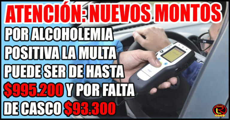 Desde hoy rigen nuevos montos de multas por alcoholemia y falta de casco en La Rioja