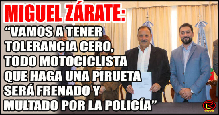 El Ministro se refirió al Convenio que amplía facultades a la Policía para retener y multar a motociclistas