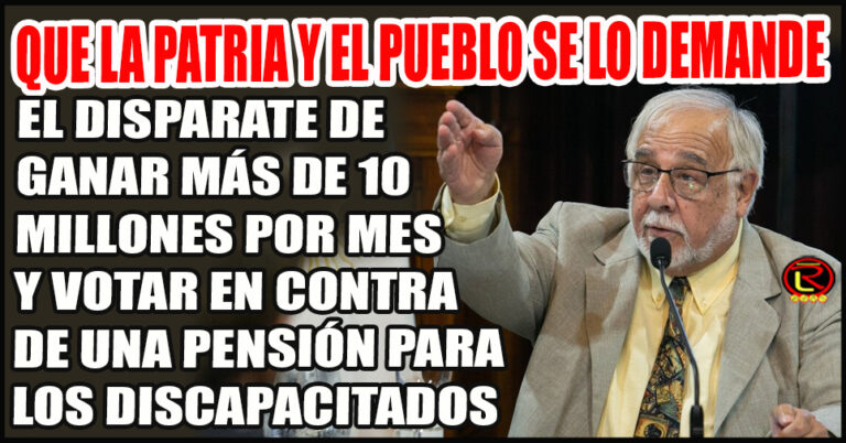 El Senador riojano Juan Parlos Pagotto votó a favor del veto y en contra de las personas con discapacidad