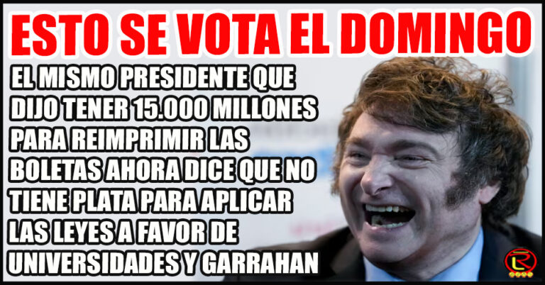 Prioridades: para la Casta (Colo Santilli) SÍ hay plata, para Estudiantes, Docentes y niños con enfermedades NO