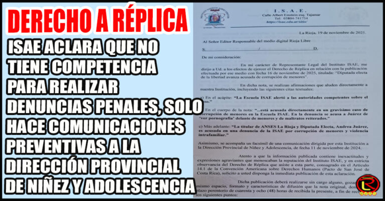 «El ISAE no acusa ni denuncia a persona alguna»