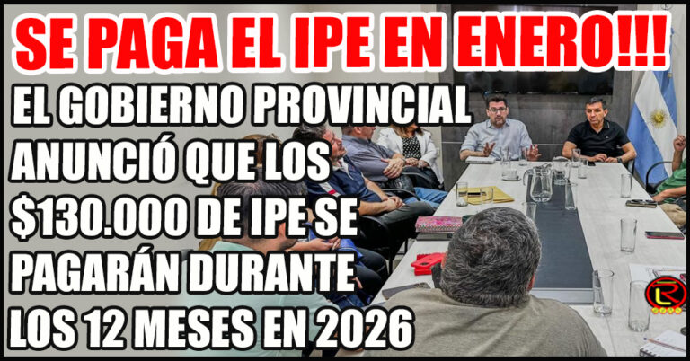 Los Docentes cobrarán los 130 mil pesos de IPE en Enero
