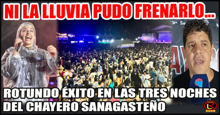 El predio colmado de gente las tres Lunas y una organización excelente que pudo contrarrestar la lluvia