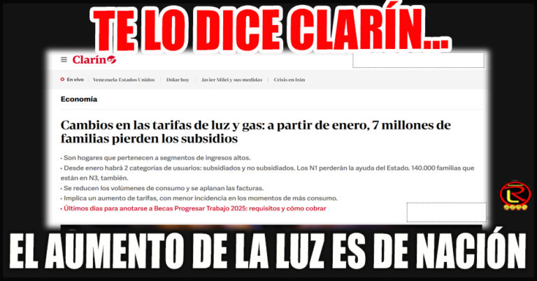 EDELAR no define los precios en la tarifa, el aumento es de NACIÓN, es de MILEI