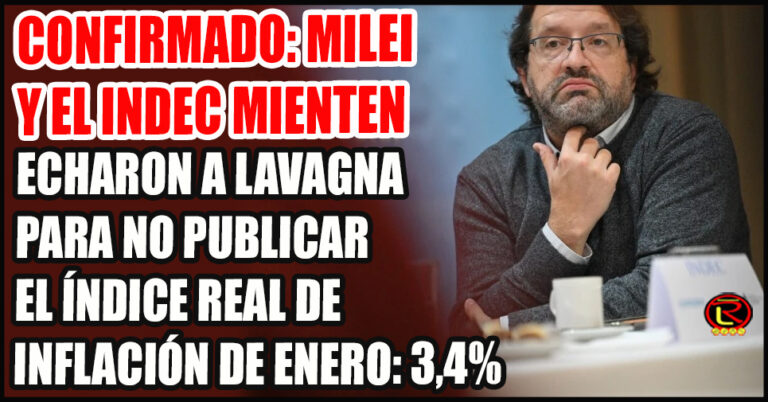 Lavagna renunció porque el nuevo índice de inflación le dio 3,4 por ciento y le pidieron que no lo difunda