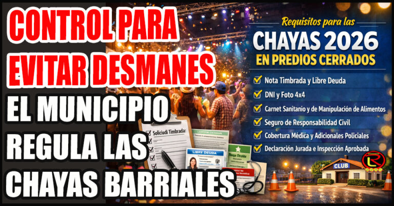 El Municipio detalló los requisitos para la habilitación de chayas barriales 2026
