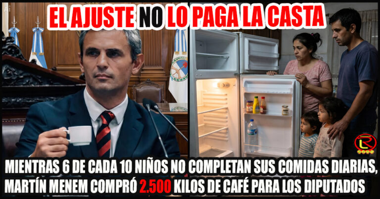 Menem financia un sistema gastronómico interno millonario con fondos públicos