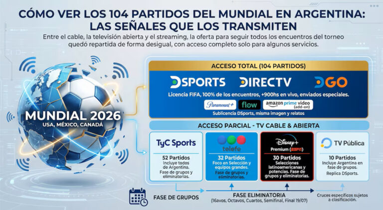 Cómo ver los 104 partidos del Mundial en Argentina: las señales que los transmiten