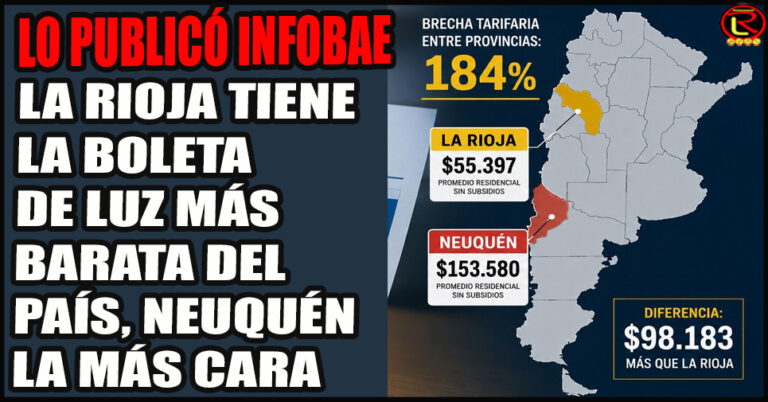 El ‘Observatorio de Tarifas’ asegura que La Rioja es la Provincia con la luz más barata del país: «La factura promedio ronda los $55.397»