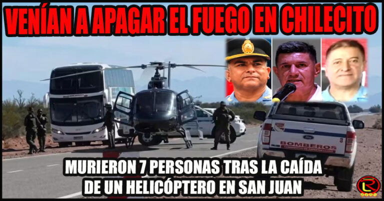 Se estrelló en San Juan un helicóptero que participaba de trabajos contra los incendios forestales en Guanchín