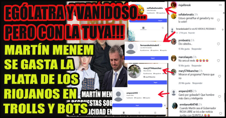En lugar de enviar los fondos que le corresponden a La Rioja se los gasta en ‘comentarios positivos’ en RiojaLibre
