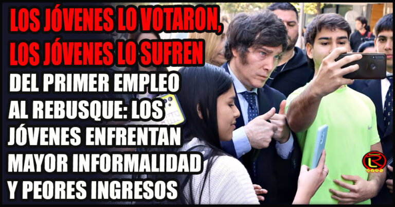 Con Milei, la desocupación juvenil más que duplica al promedio