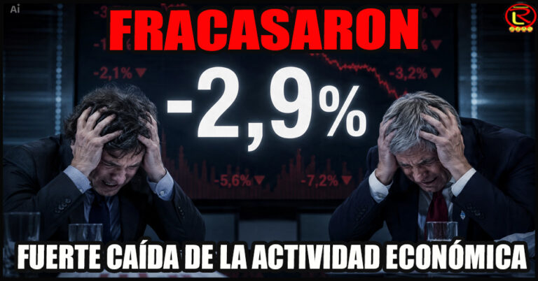 La actividad cayó 2,9 por ciento en julio y se descarta la meta de crecimiento de Milei