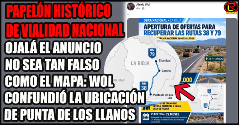 El titular de vialidad nacional en La Rioja no sabe que Punta de Los Llanos se sitúa en Angel Vicente Peñaloza