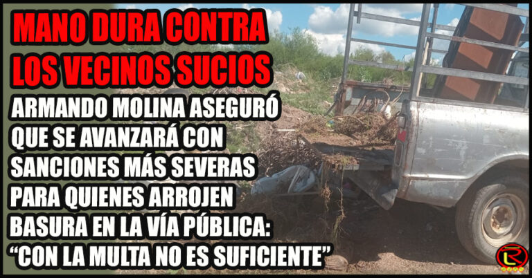 Se multó a un camión del propio Municipio por arrojar basura en el Barrio Nueva Rioja
